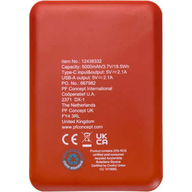 Logotrade ärikingid pilt: Asama 5000 mAh Type-C taaskasutatud plastist akupank