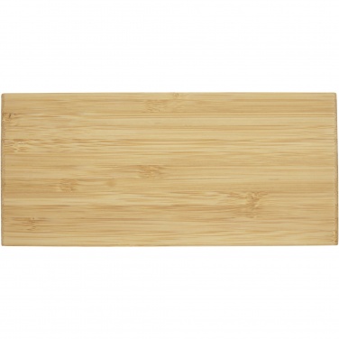 Logotrade mainostuote tuotekuva: Minata bambuinen langaton laturi kellolla