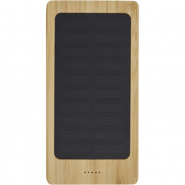 Logo trade liikelahjat tuotekuva: Alata aurinkokennoilla lataava 8000 mAh:n varavirtalähde bambusta