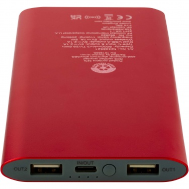 Logo trade mainoslahjat tuotekuva: Juice 8 000 mAh:n Type-C-varavirtalähde kierrätetystä alumiinista