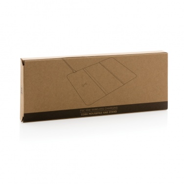 Logo trade mainostuote kuva: 10W hiirimatto ja langaton latausteline korkista