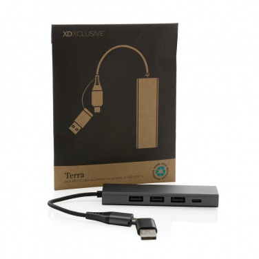 Logotrade mainostuotet kuva: Terra RCS alumiininen USB-hub 3 portilla