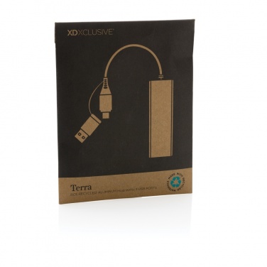 Logo trade mainostuote kuva: Terra RCS alumiininen USB-hub 3 portilla