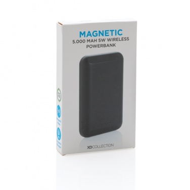 Logo trade liikelahjat mainoslahjat kuva: Magneettinen 5000mAh 5W langaton virtapankki