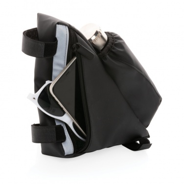 Logo trade mainoslahja ja liikelahja tuotekuva: PU laukku pullonpidikkeellä pyörän runkoon