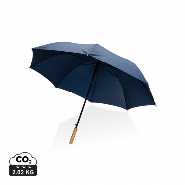 Logotrade liikelahja mainoslahja kuva: 27" Impact AWARE™ RPET 190T auto-open bambusateenvarjo