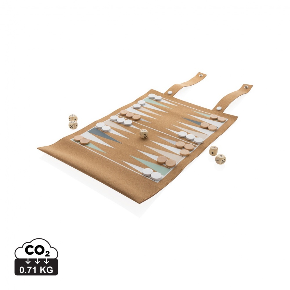 Logotrade mainoslahjat kuva: Britton taitettava backgammon -ja tammipelisetti korkista