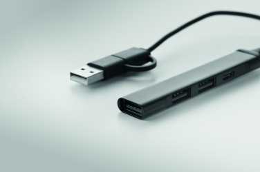 Logotrade liikelahja tuotekuva: USB 4 portin keskitin 19 cm