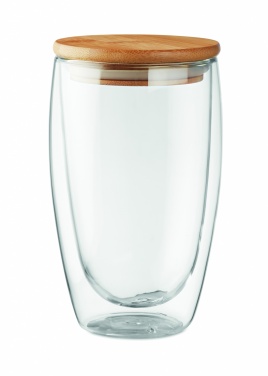 Logotrade mainostuote tuotekuva: Bambu borosilikaattilasi 450 ml Frankfurt
