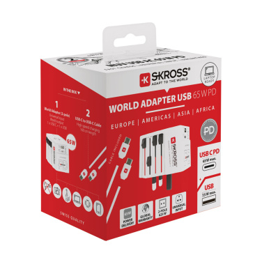Logotrade mainoslahjat kuva: SKROSS World Travel adapteri MUV 65W PD USB C -kaapelilla