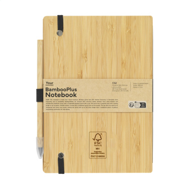 Logo trade mainostuotet tuotekuva: BambooPlus Paper Notebook A5 - Inkless Pen