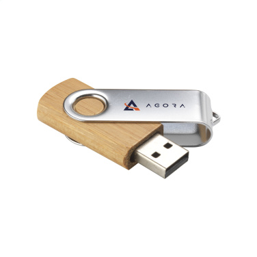 Logotrade mainoslahja ja liikelahja kuva: USB Twist Bamboo 8GB
