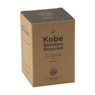 Logo trade mainostuotet tuotekuva: Kobe Bamboo RCS kierrätetystä teräksestä valmistettu 350 ml kahvikuppi