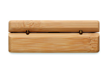 Logotrade mainoslahjat ja liikelahjat tuotekuva: TWS-kuulokkeet bambukotelossa