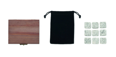 Logotrade verslo dovanos nuotrauka: 9 akmenėlių ledo kubelių rinkinys dėžutėje