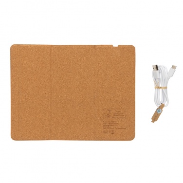 Logotrade dāvanas foto: 10 W bezvadu uzlādes korķa peles paliktnis un statīvs