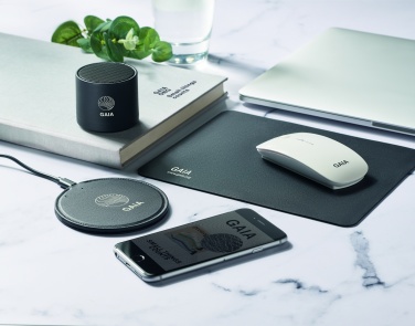 Logotrade dāvanas foto: Pārstrādāts PU bezvadu skaļrunis