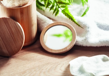 Logotrade korporatīvās dāvanas foto: Bambusa kosmētikas spogulis