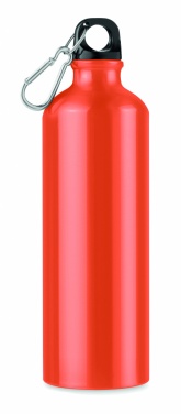 Logotrade korporatīvās dāvanas foto: Vienasienu 750 ml alumīnija pudele ar karabīni un pielāgojamu apdruku