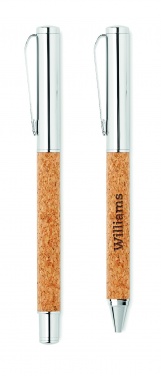 Logotrade korporatīvās dāvanas foto: Metāla lodīšu pildspalvu komplekts korķa kastē