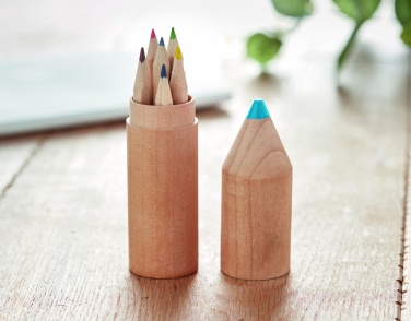 Logotrade Ideja dāvanas foto: 6 zīmuļi koka kastītē