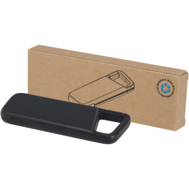 Logotrade logo dāvanas foto: Alkes 5000 mAh 12W ūdensizturīgs pārnēsājamais akumulators no pārstrādātas plastmasas ar karabīni