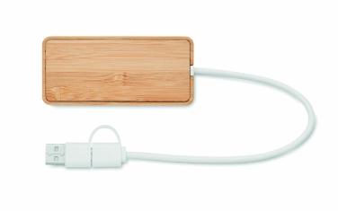 Logotrade profilreklam bild: USB-hubb med 3 portar i bambu
